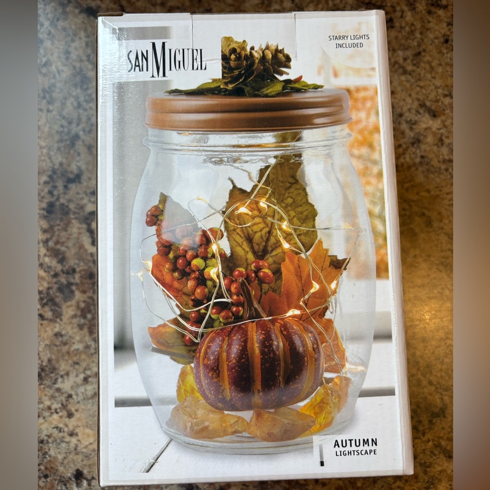 Cute Autumnal Fairy Light Jar
